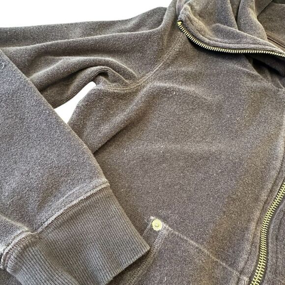 Vintage Y2K Michael Kors Chocolate Brown Terry Full Zip Up Sweater, M - Picture 8 of 12